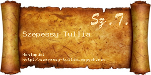 Szepessy Tullia névjegykártya